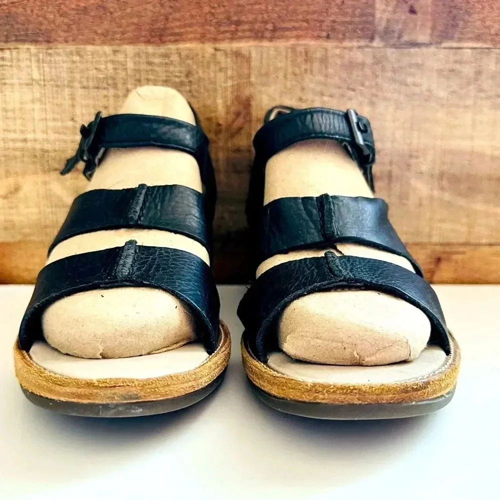 Dr. Martens Rare Vintage Leather Strappy Open Toe Wedged Sandals
